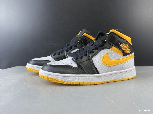 Cheap Durable CV5276- black white yellow 3758 Jordan1 Mid 1028